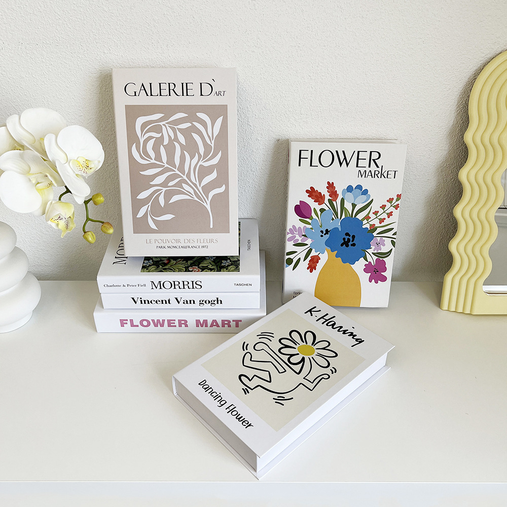 Home Decor Magazine - Simülasyon kitap sanat çiçek İngilizce dekoratif