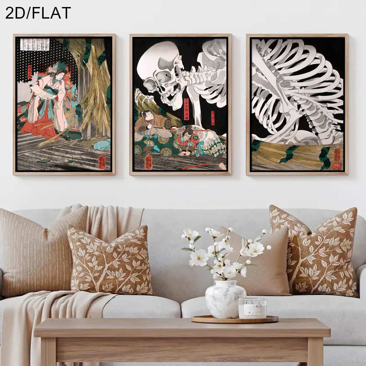 Home Decor Design Interior - 3 adet Retro Japon Takiyasha Cadı