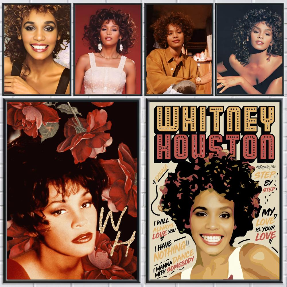 Home Decor Houston - W-Whitney Houston Poster HD Kendinden Yapışkanlı