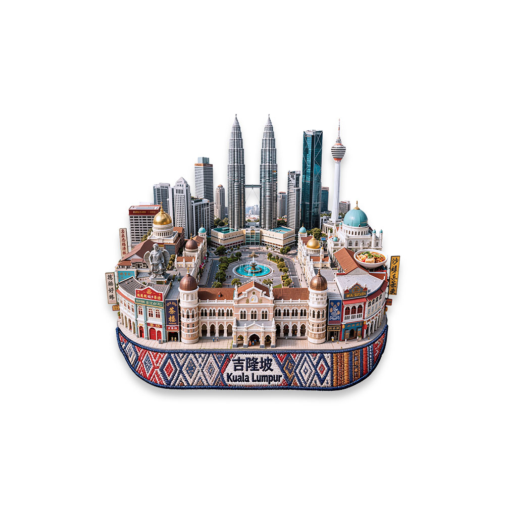 Home Decor Kuala Lumpur - Kuala Lumpur Metal Buzdolabı Mıknatısı 3D