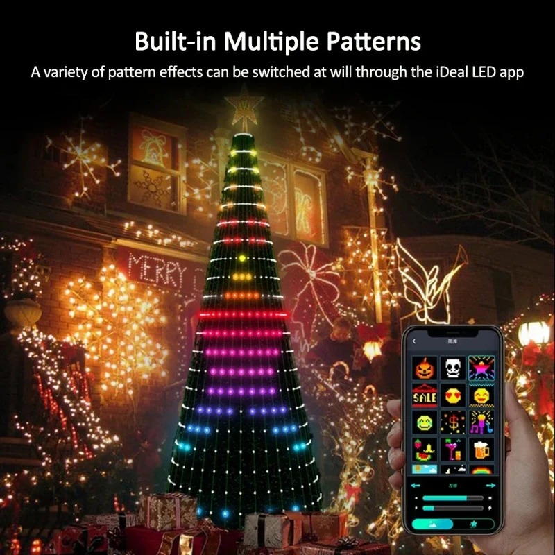 Home Decor App Free - Noel Yıldızı Ağaç Işıkları RGB LED,