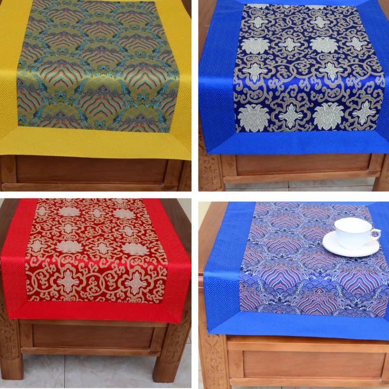 Home Decor Interior - Tibet Etnik Tarzı Brokar Masa Örtüsü
