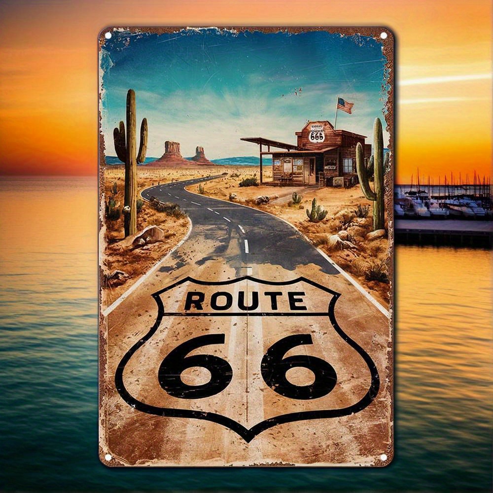 Home Decor Trends - Vintage Route 66 Metal Tabela -
