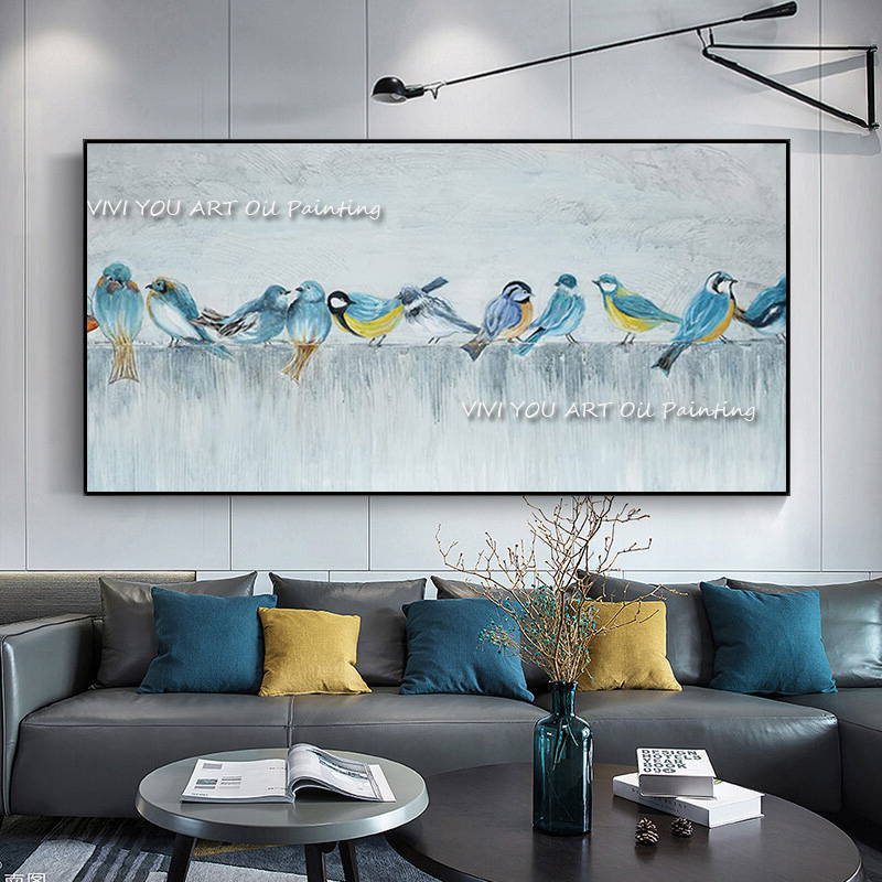 Home Decor Color Palettes - Soyut El Yapımı Kalın Yağlıboya Tuval