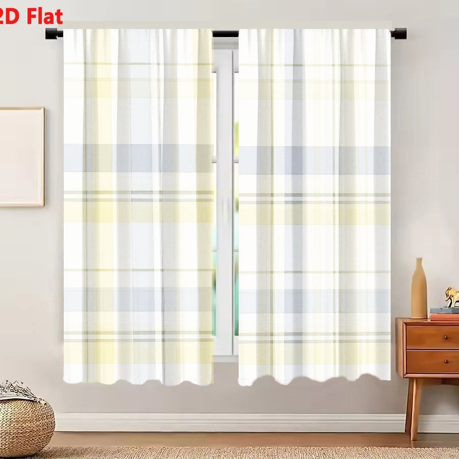 Home Decor Color Palettes - 2 adet perde 2D düz dikişsiz