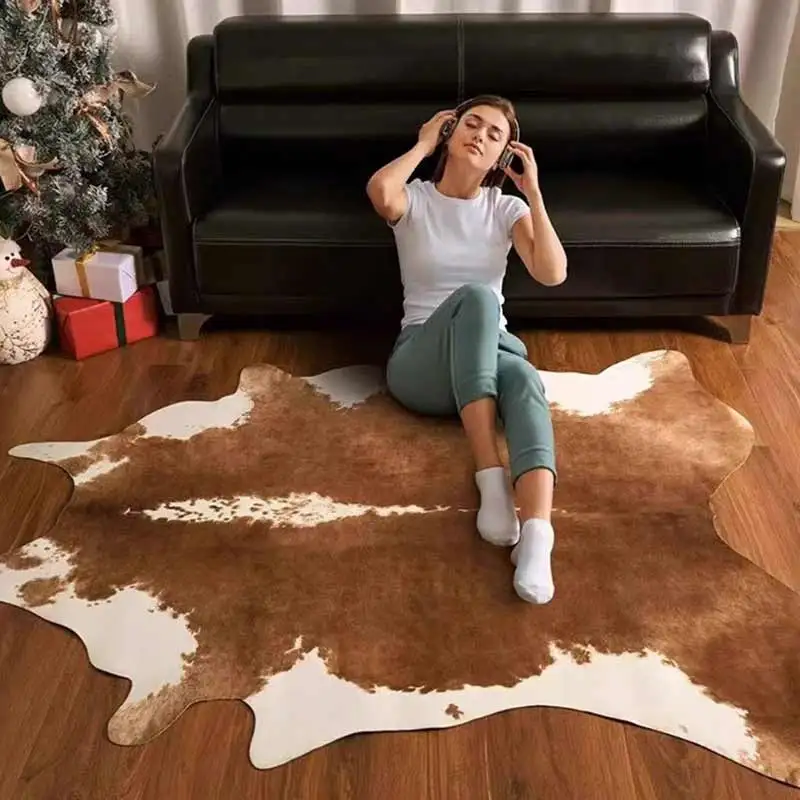 Cowhide Rug Faux - Premium İnek Desenli Suni Deri Halı,