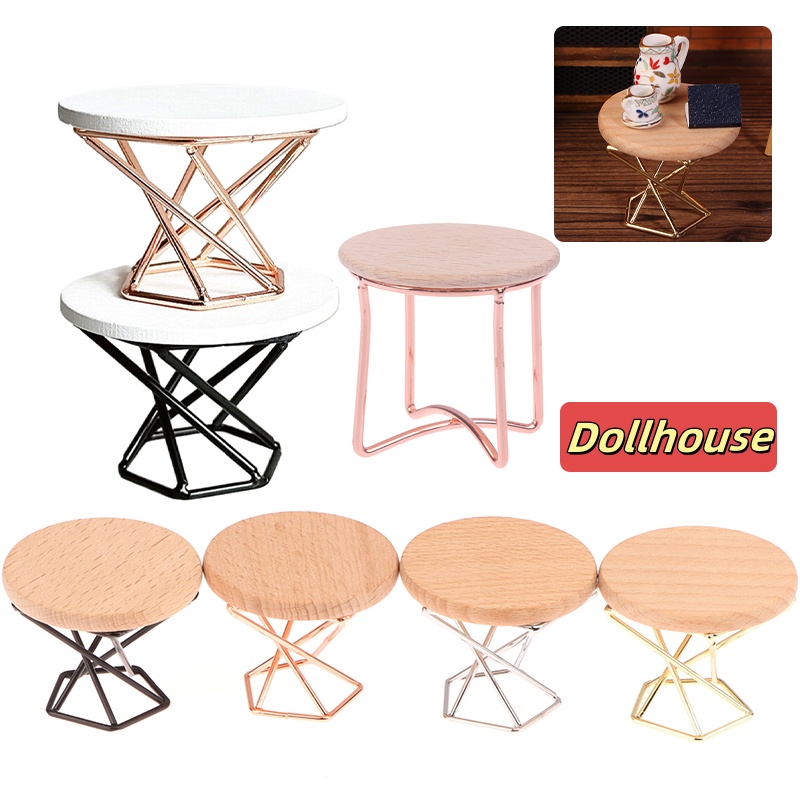 Home Decor Simulator - 1/12 Dollhouse Simülasyon Sehpa Yuvarlak Çay