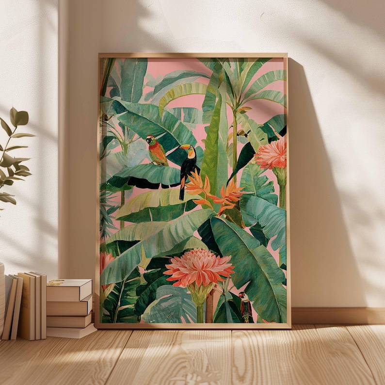 1 adet Retro Tropikal Kanvas P - Home Decor Design Interior incelemesi ve fiyatı