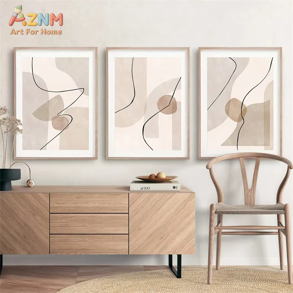 Soyut Bej Geometri Çizgi Duvar - Home Decor Design Interior incelemesi ve fiyatı