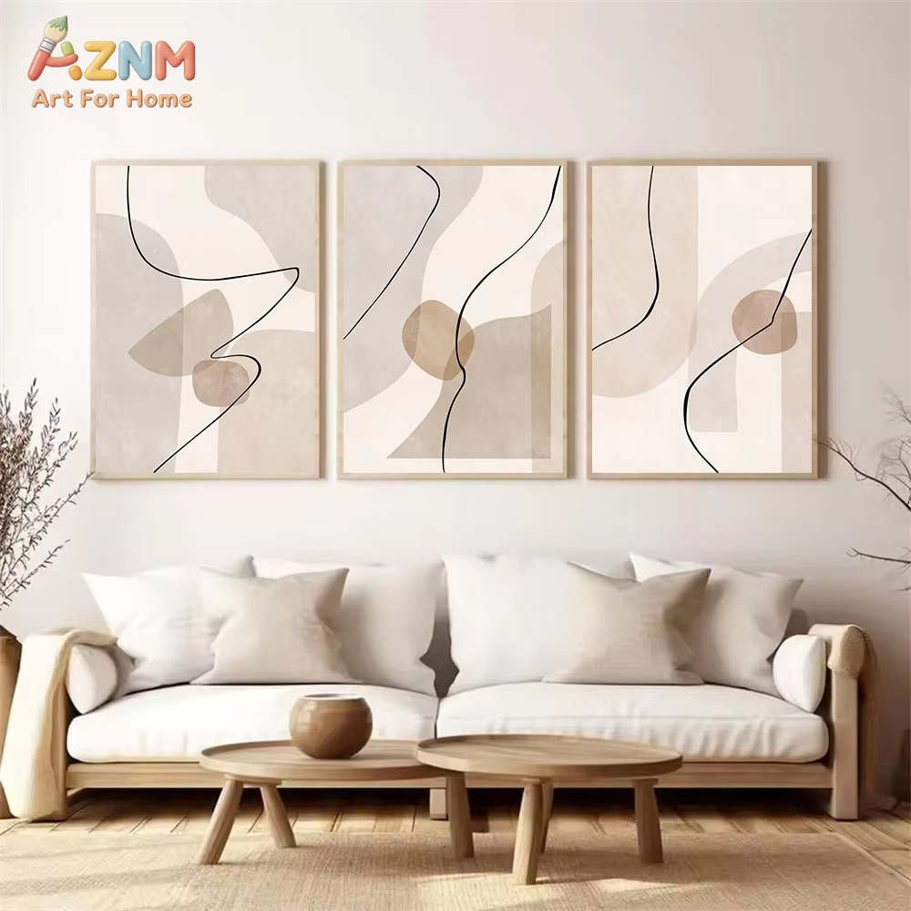 Soyut Bej Geometri Çizgi Duvar - Home Decor Design Interior incelemesi ve fiyatı