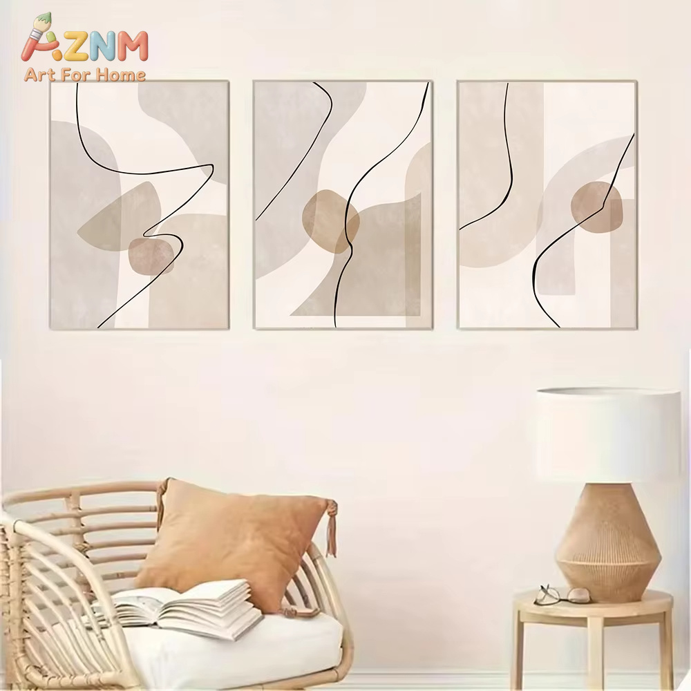 Soyut Bej Geometri Çizgi Duvar - Home Decor Design Interior incelemesi ve fiyatı