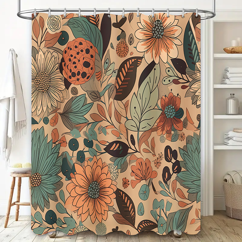 Modern Çiçekli Duş Perdesi Rus - Home Decor Color Palettes incelemesi ve fiyatı