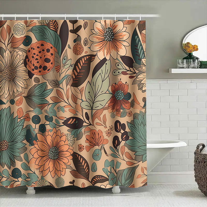 Modern Çiçekli Duş Perdesi Rus - Home Decor Color Palettes incelemesi ve fiyatı