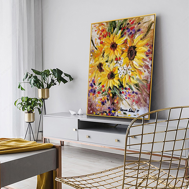 Canlı 3D Impasto Ayçiçeği Yağl - Home Decor Color Palettes incelemesi ve fiyatı
