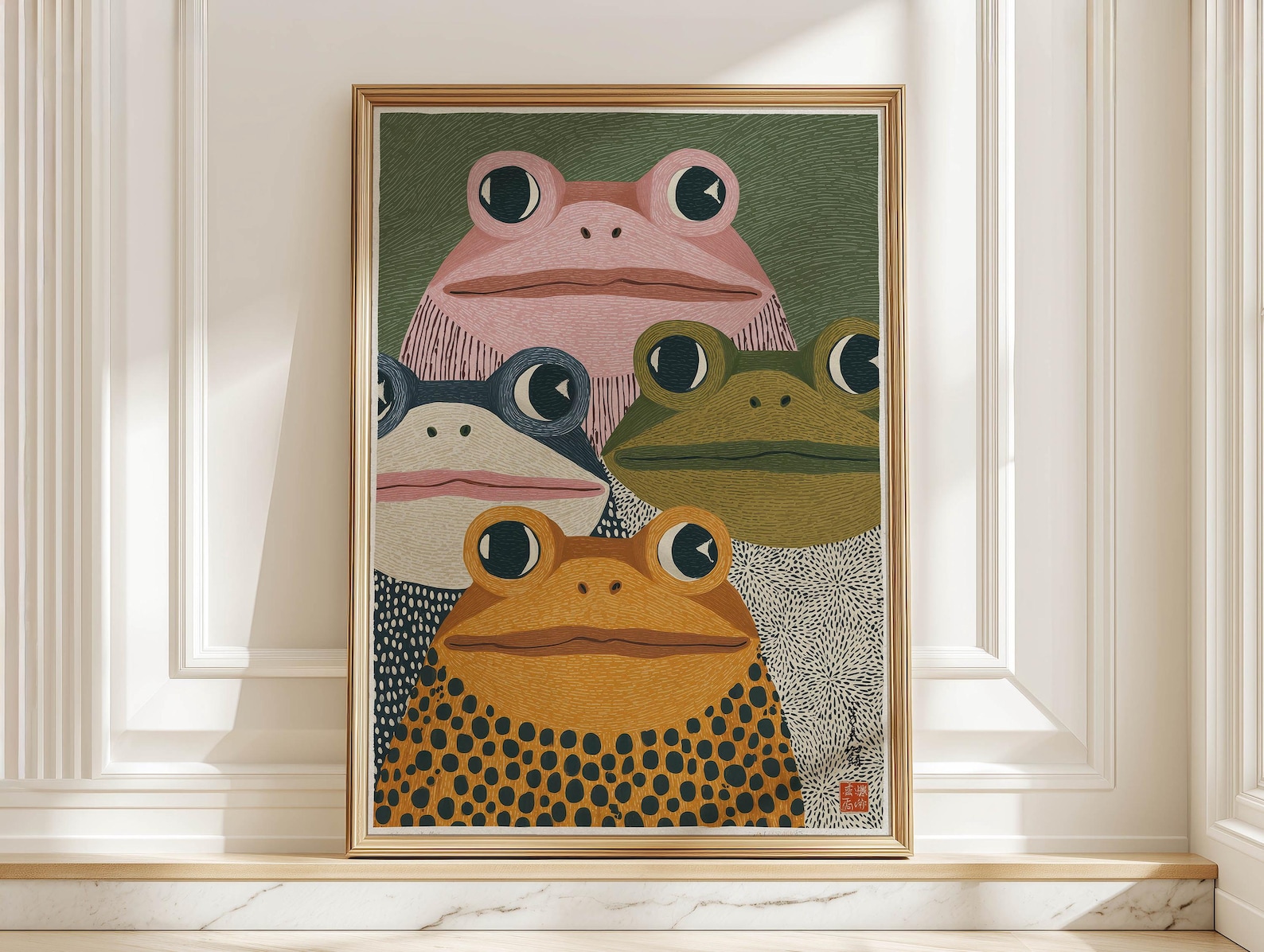 Modern Japon Kurbağa Sanat Bas - Home Decor Design Interior incelemesi ve fiyatı