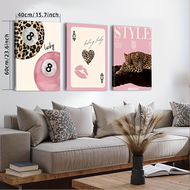 3 adet Leopar Çita Kanvas Tabl - Home Decor Design Interior incelemesi ve fiyatı