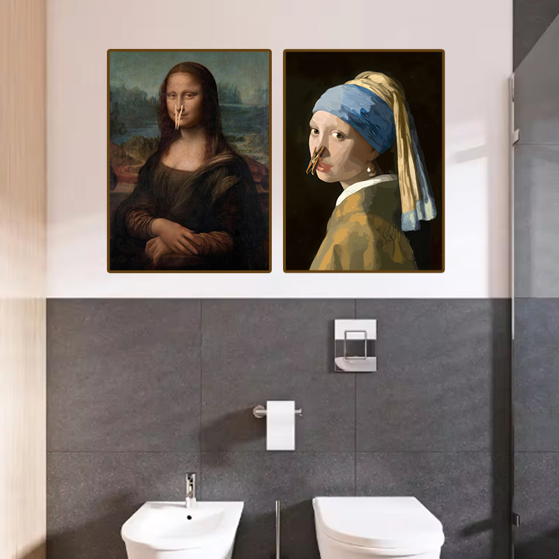 1 adet Komik Soyut Banyo Tuval - Home Decor Design Interior incelemesi ve fiyatı